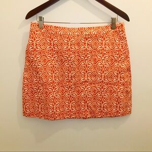 C Wonder Orange and White Printed Skirt 8